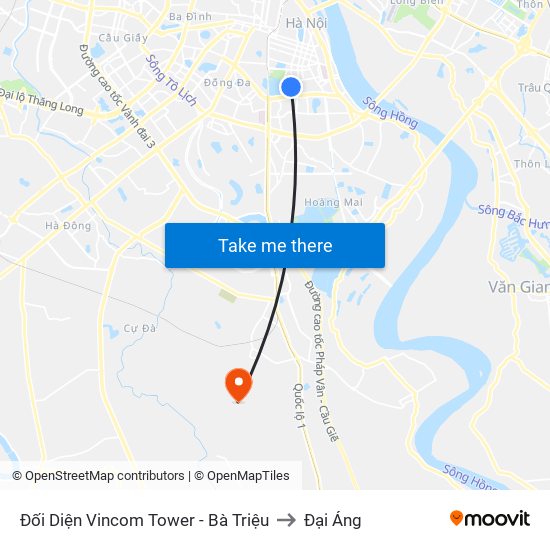 Đối Diện Vincom Tower - Bà Triệu to Đại Áng map