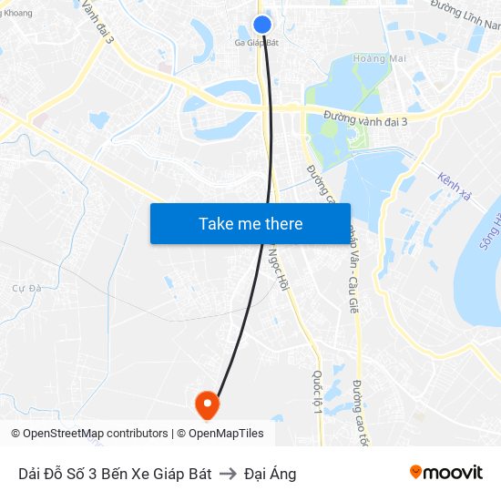 Dải Đỗ Số 3 Bến Xe Giáp Bát to Đại Áng map
