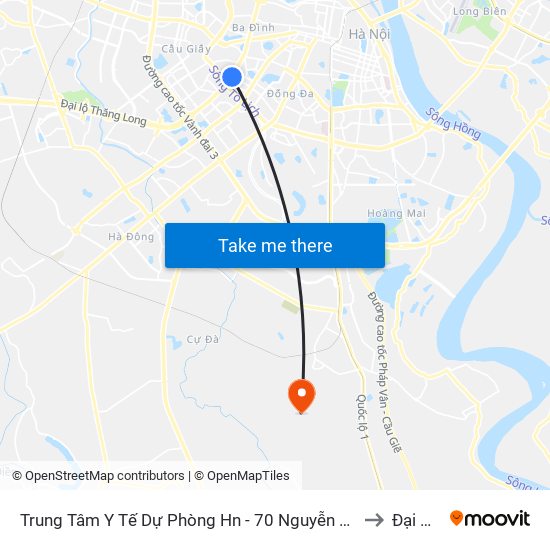 Trung Tâm Y Tế Dự Phòng Hn - 70 Nguyễn Chí Thanh to Đại Áng map