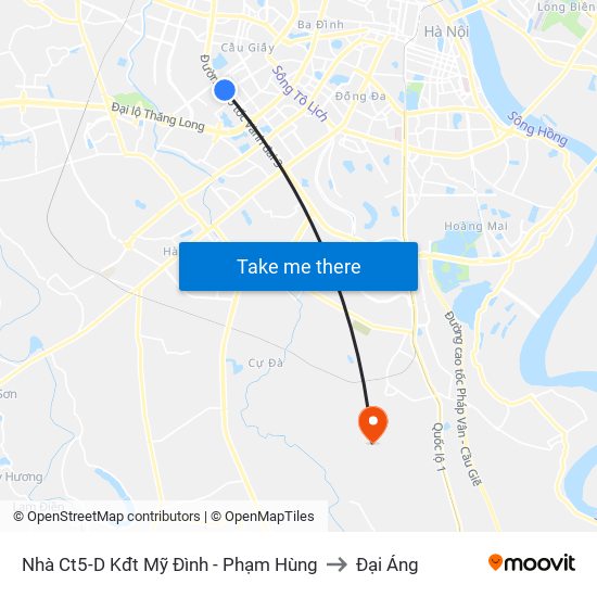 Nhà Ct5-D Kđt Mỹ Đình - Phạm Hùng to Đại Áng map