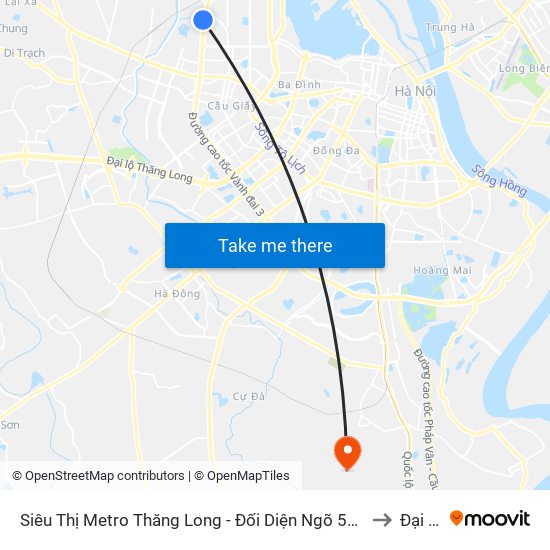 Siêu Thị Metro Thăng Long - Đối Diện Ngõ 599 Phạm Văn Đồng to Đại Áng map