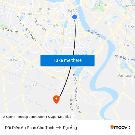 Đối Diện 6c Phan Chu Trinh to Đại Áng map