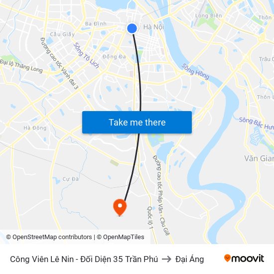 Công Viên Lê Nin - Đối Diện 35 Trần Phú to Đại Áng map