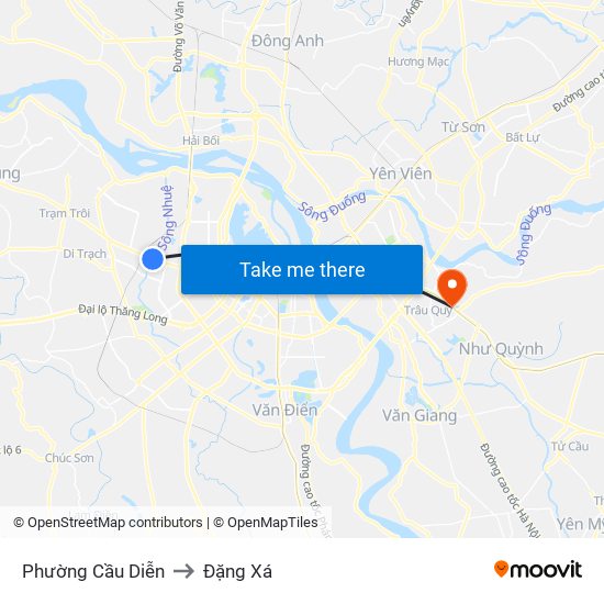 Phường Cầu Diễn to Đặng Xá map