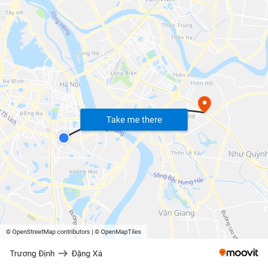 Trương Định to Đặng Xá map