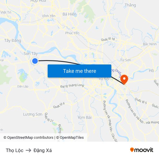 Thọ Lộc to Đặng Xá map