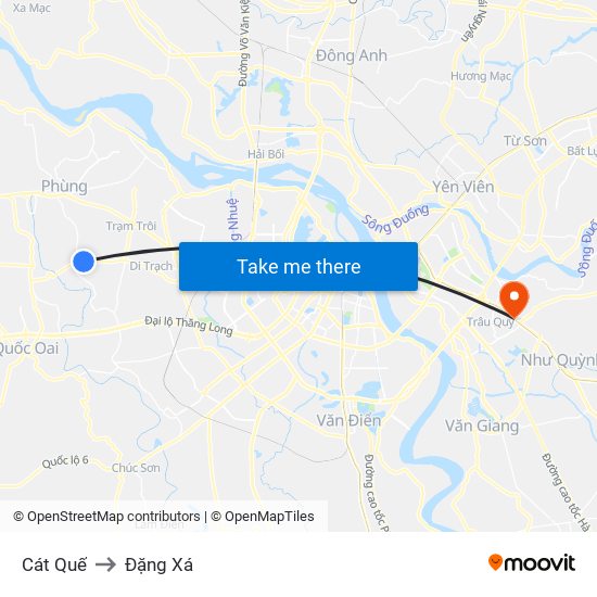 Cát Quế to Đặng Xá map