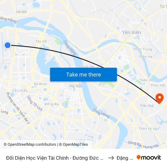 Đối Diện Học Viện Tài Chính - Đường Đức Thắng to Đặng Xá map