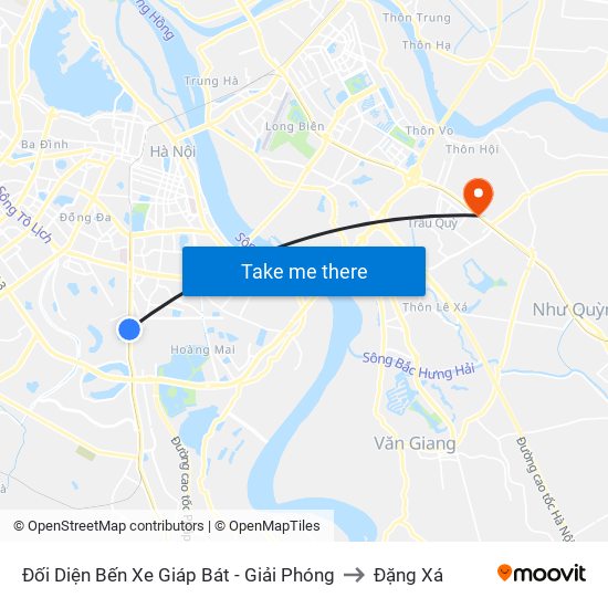 Đối Diện Bến Xe Giáp Bát - Giải Phóng to Đặng Xá map