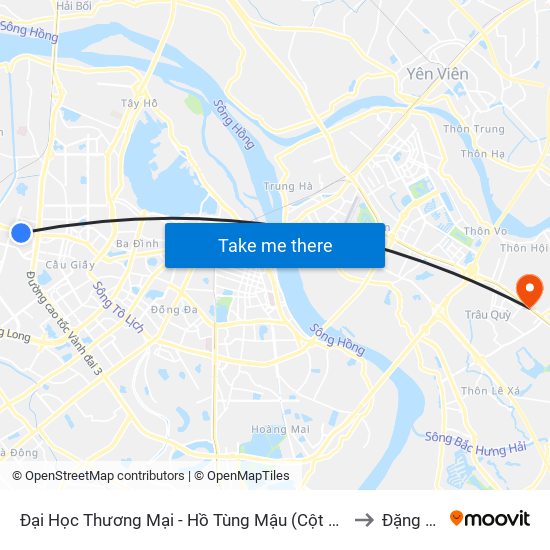 Đại Học Thương Mại - Hồ Tùng Mậu (Cột Sau) to Đặng Xá map