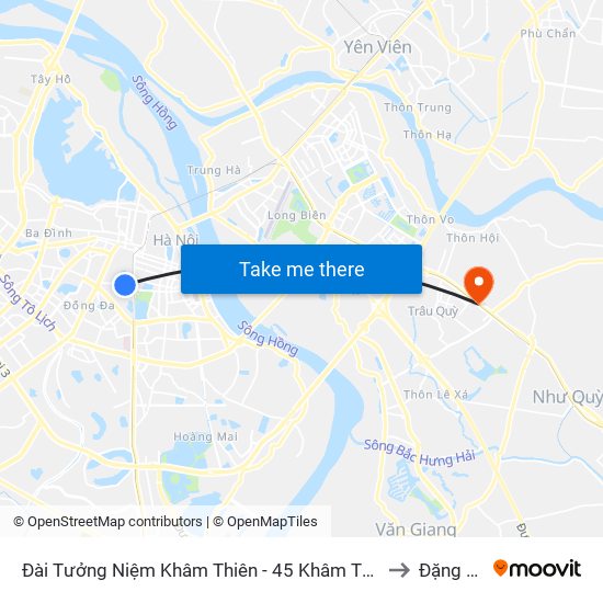 Đài Tưởng Niệm Khâm Thiên - 45 Khâm Thiên to Đặng Xá map