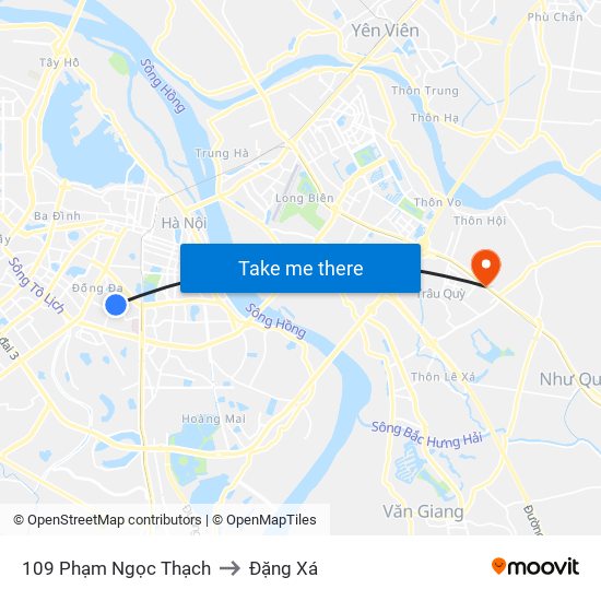 109 Phạm Ngọc Thạch to Đặng Xá map