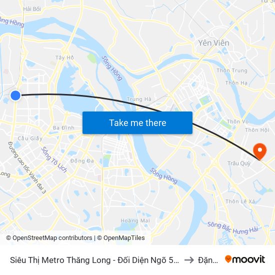 Siêu Thị Metro Thăng Long - Đối Diện Ngõ 599 Phạm Văn Đồng to Đặng Xá map