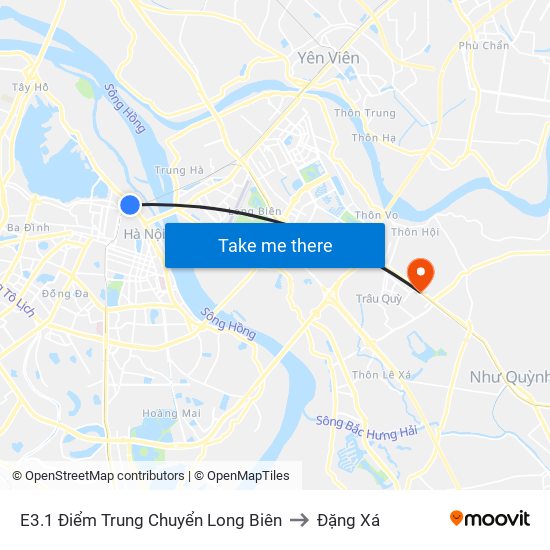 E3.1 Điểm Trung Chuyển Long Biên to Đặng Xá map