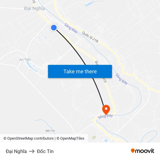Đại Nghĩa to Đốc Tín map