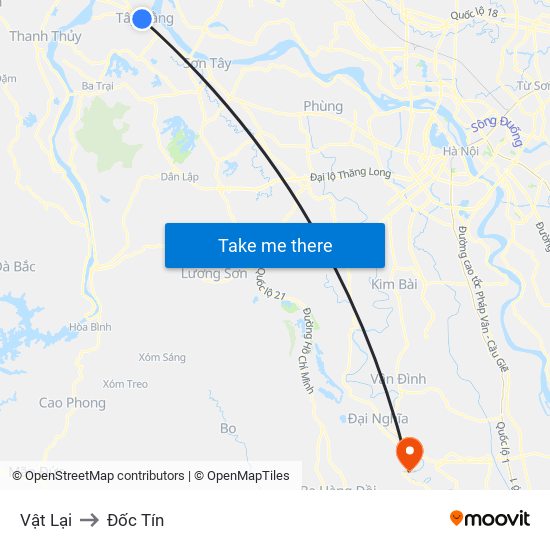 Vật Lại to Đốc Tín map