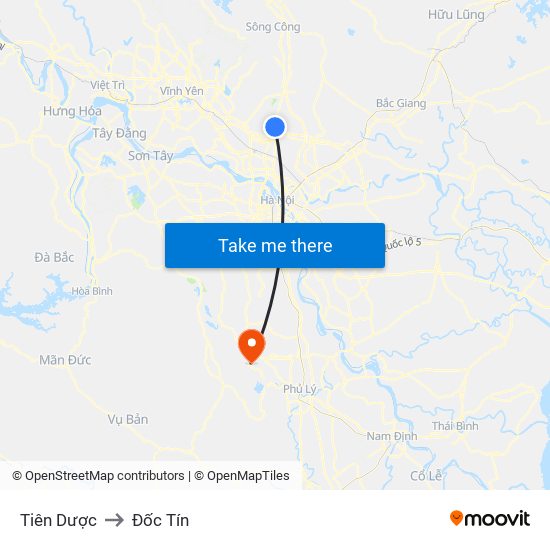 Tiên Dược to Đốc Tín map