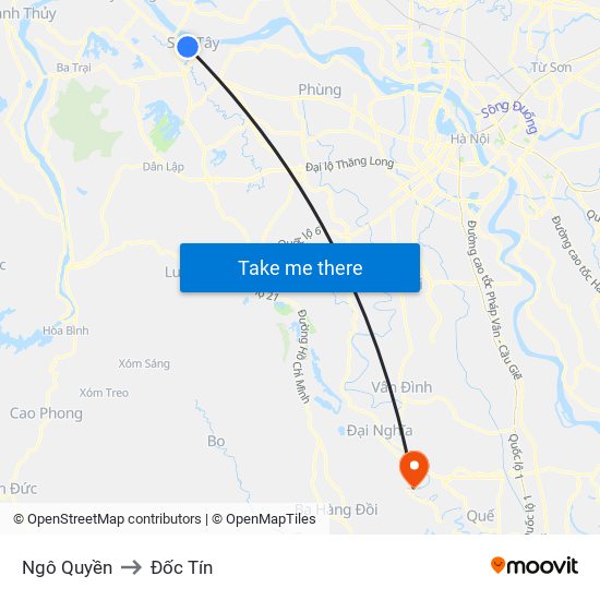 Ngô Quyền to Đốc Tín map