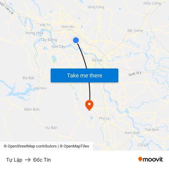 Tự Lập to Đốc Tín map