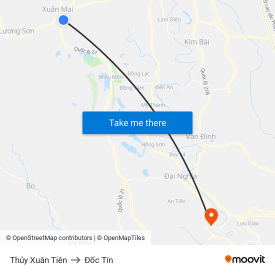 Thủy Xuân Tiên to Đốc Tín map