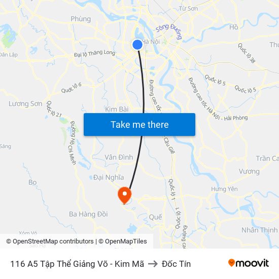 116 A5 Tập Thể Giảng Võ - Kim Mã to Đốc Tín map