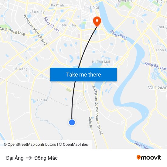 Đại Áng to Đống Mác map