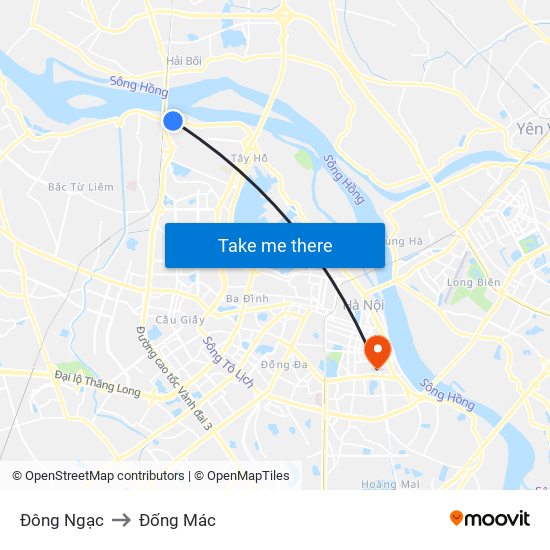 Đông Ngạc to Đống Mác map