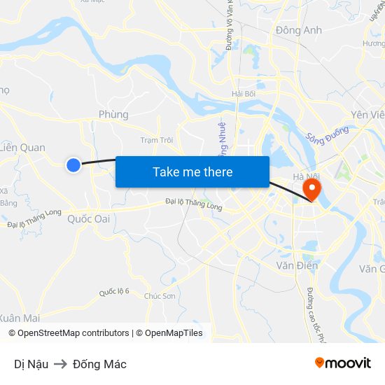 Dị Nậu to Đống Mác map