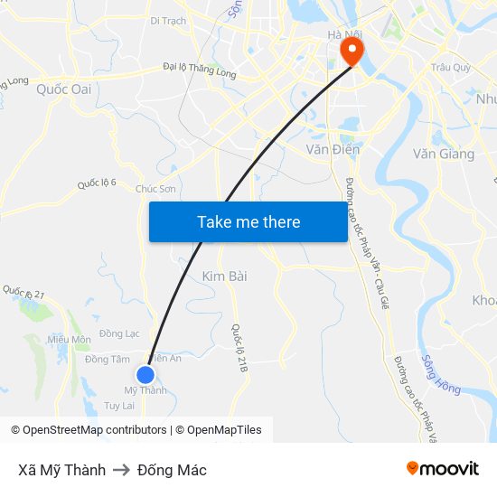 Xã Mỹ Thành to Đống Mác map