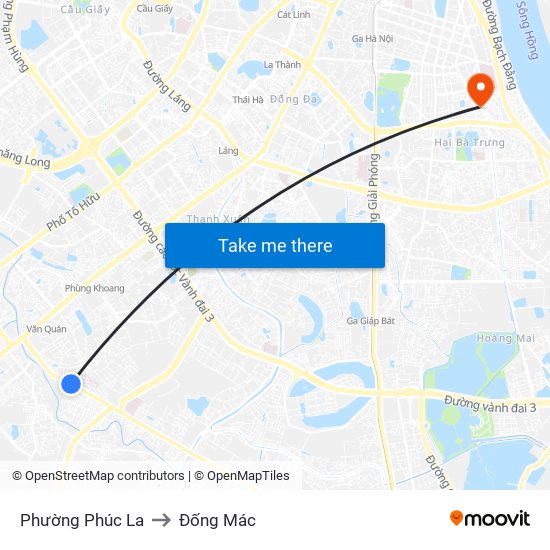 Phường Phúc La to Đống Mác map