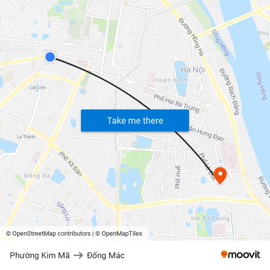 Phường Kim Mã to Đống Mác map