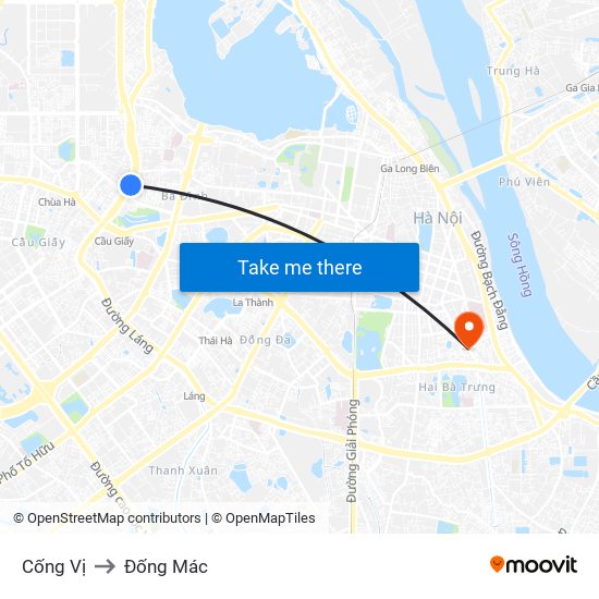 Cống Vị to Đống Mác map