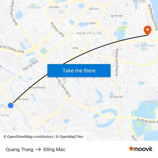 Quang Trung to Đống Mác map