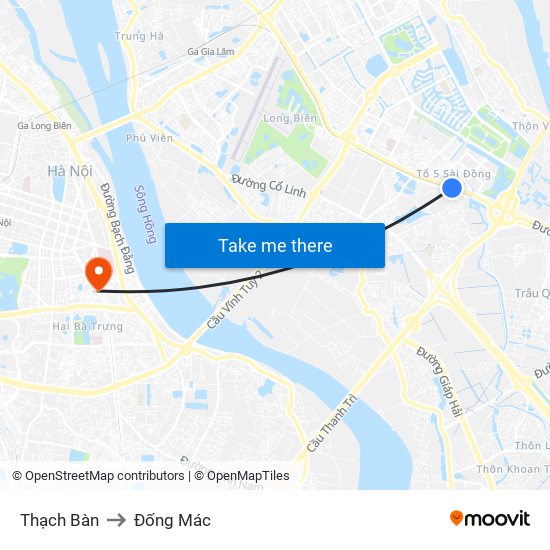 Thạch Bàn to Đống Mác map