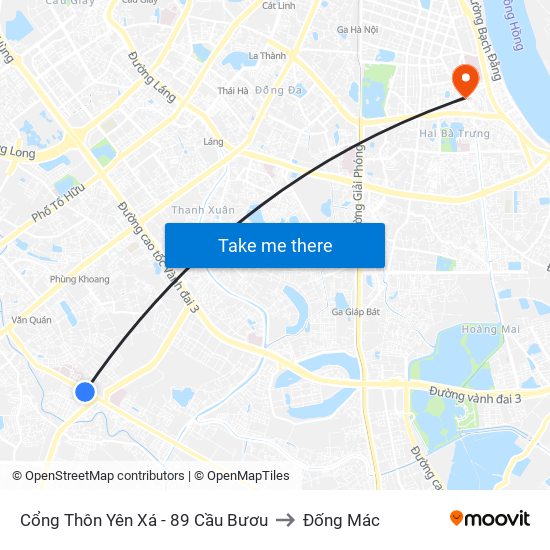 Cổng Thôn Yên Xá - 89 Cầu Bươu to Đống Mác map