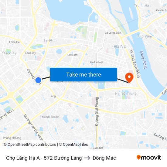 Chợ Láng Hạ A - 572 Đường Láng to Đống Mác map