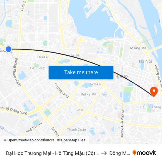 Đại Học Thương Mại - Hồ Tùng Mậu (Cột Sau) to Đống Mác map