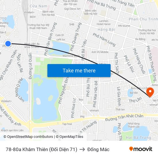 78-80a Khâm Thiên (Đối Diện 71) to Đống Mác map