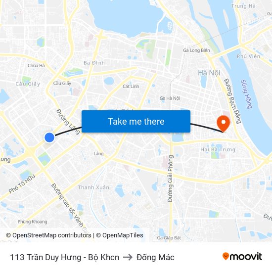 113 Trần Duy Hưng - Bộ Khcn to Đống Mác map