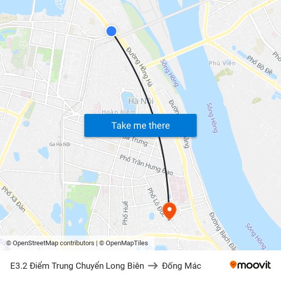 E3.2 Điểm Trung Chuyển Long Biên to Đống Mác map