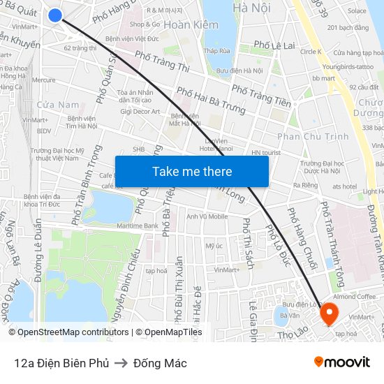 12a Điện Biên Phủ to Đống Mác map