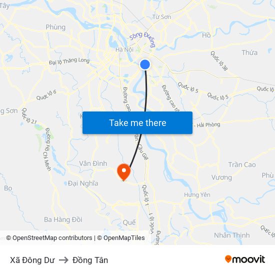 Xã Đông Dư to Đồng Tân map