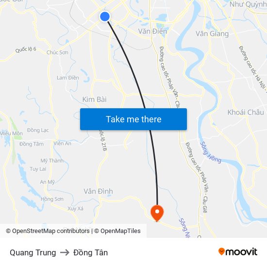 Quang Trung to Đồng Tân map