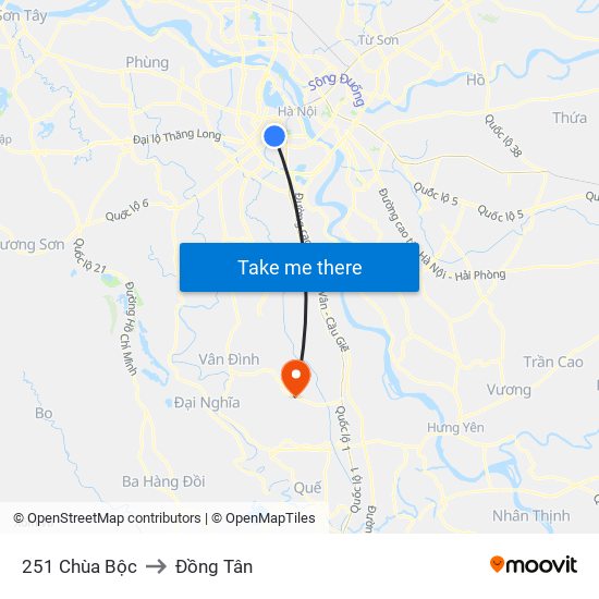 251 Chùa Bộc to Đồng Tân map