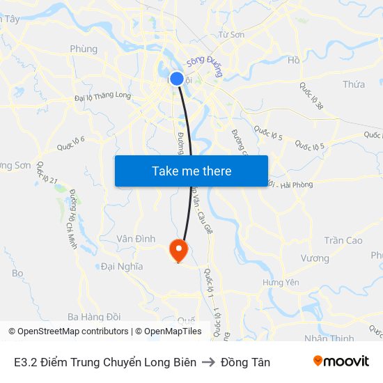 E3.2 Điểm Trung Chuyển Long Biên to Đồng Tân map