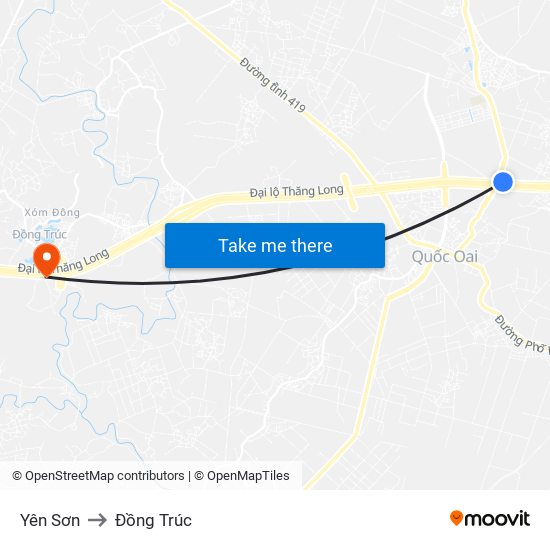 Yên Sơn to Đồng Trúc map