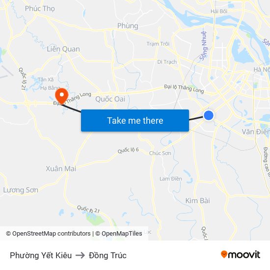 Phường Yết Kiêu to Đồng Trúc map