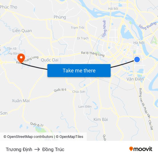 Trương Định to Đồng Trúc map