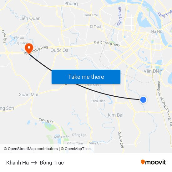 Khánh Hà to Đồng Trúc map