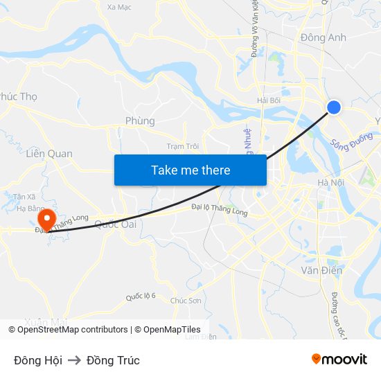 Đông Hội to Đồng Trúc map